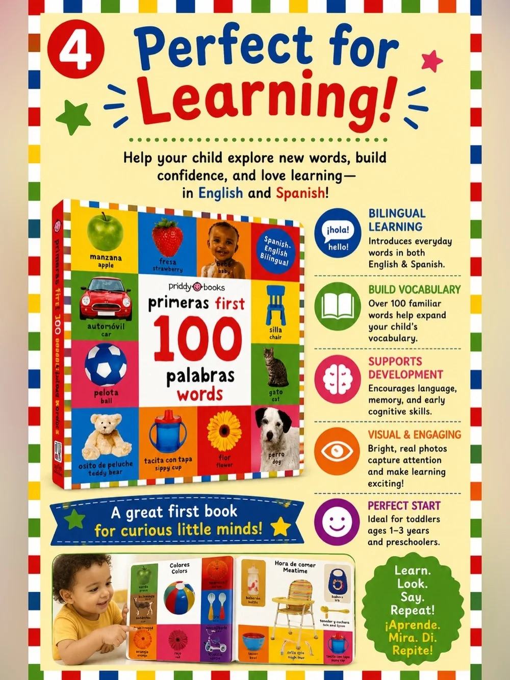 Priddy Books 100 First Primeras Words Palabras in English and Spanish